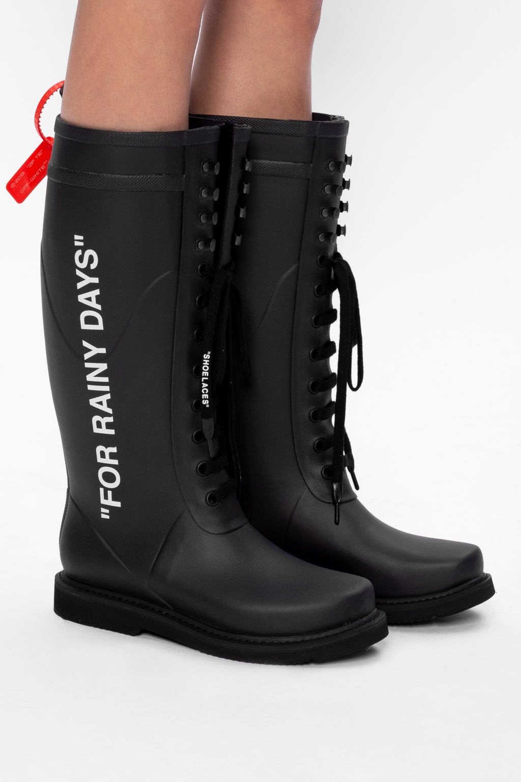 Black and white rain boots online